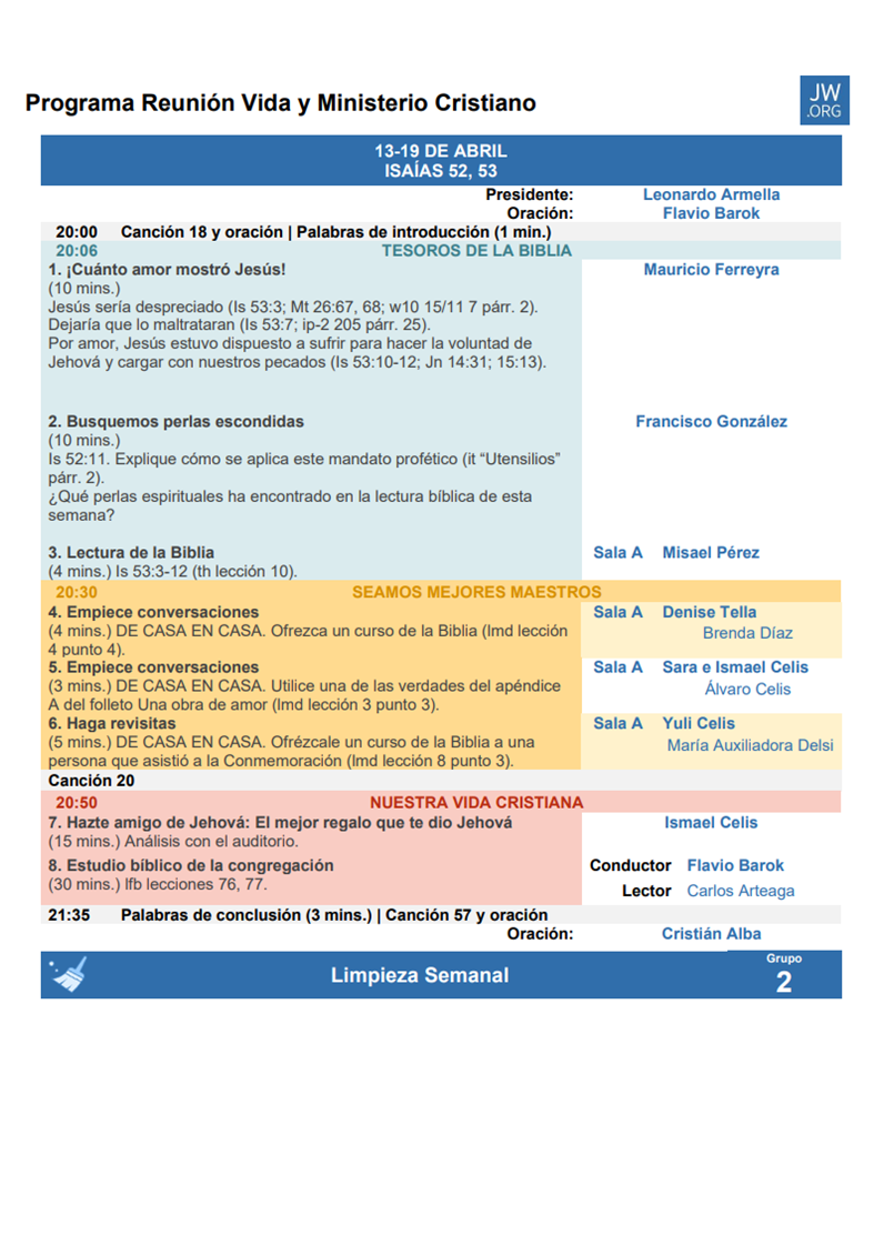 8 Programa Vida y Ministerio